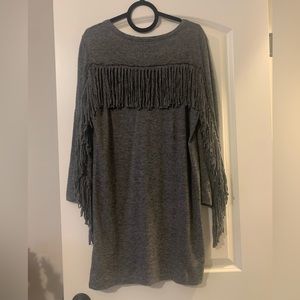 Zadig & Voltaire Gray Fringe Dress size XL